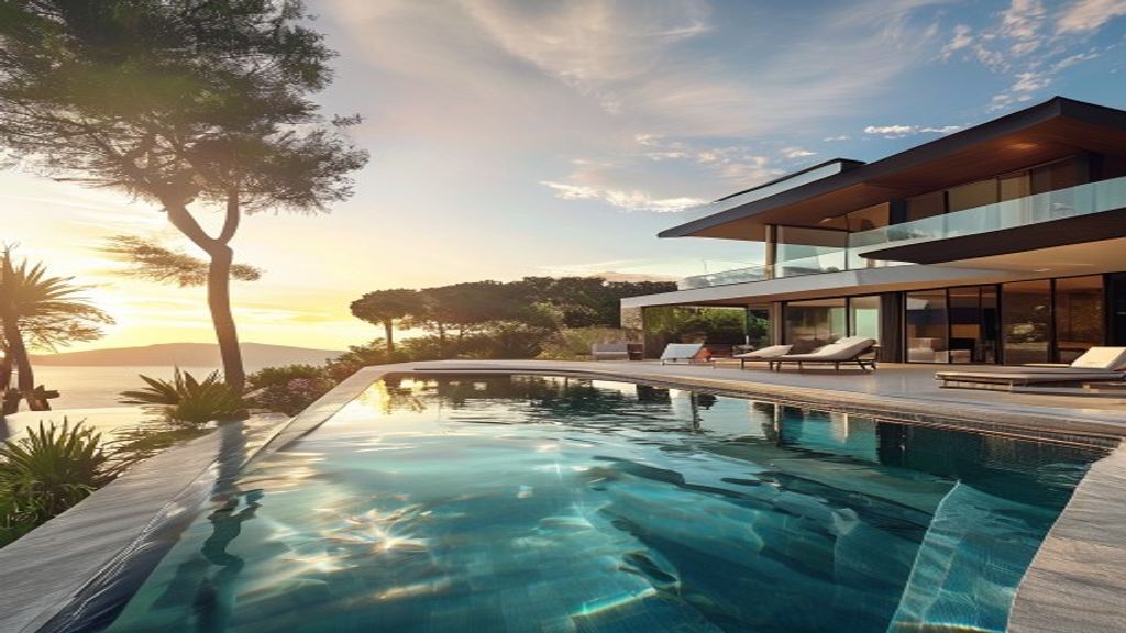 Luxury estate featuring private pool spa gardens and outdoor living amenities