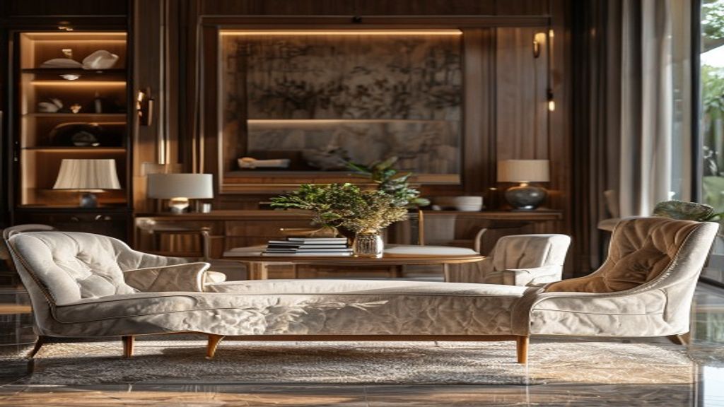 Exclusive designer imported furniture showcasing elegance for luxury villa interior spaces