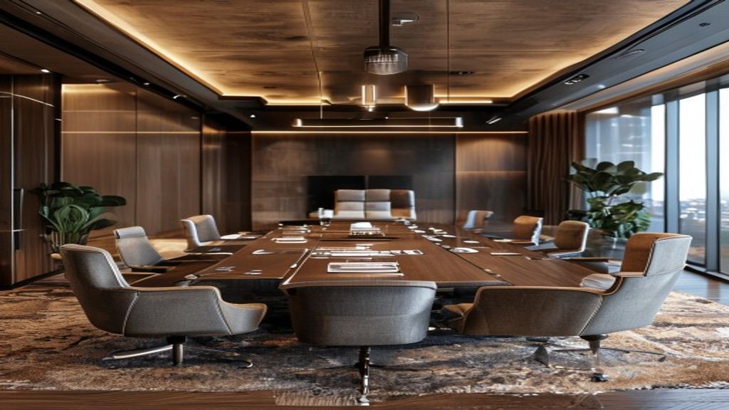 Luxurious Turkish furniture enhances corporate boardroom elegance and professionalism.