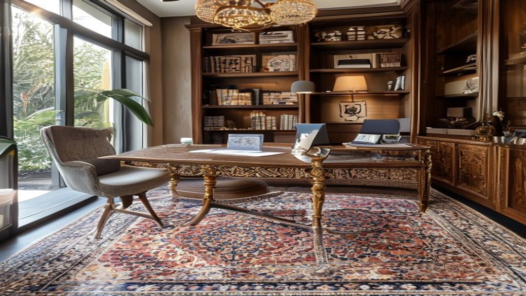 Elegant corporate home office featuring luxury Turkish furniture designs