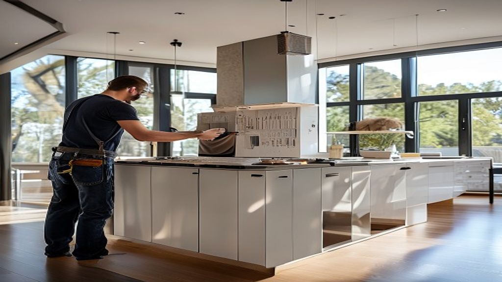 Premium German kitchen design installed in a modern home, showcasing sleek cabinets and integrated appliances.