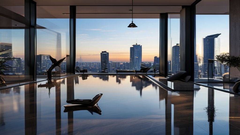 Elegant high‑rise penthouse interior with floor‑to‑ceiling windows, listed directly by the owner.