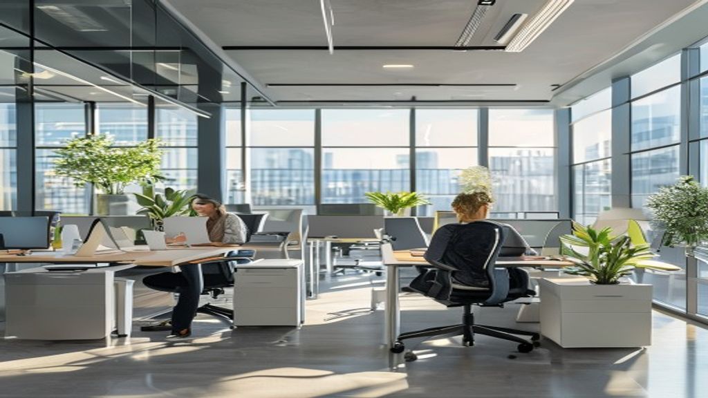 ergonomic office chairs and desks for corporate headquarters workplace
