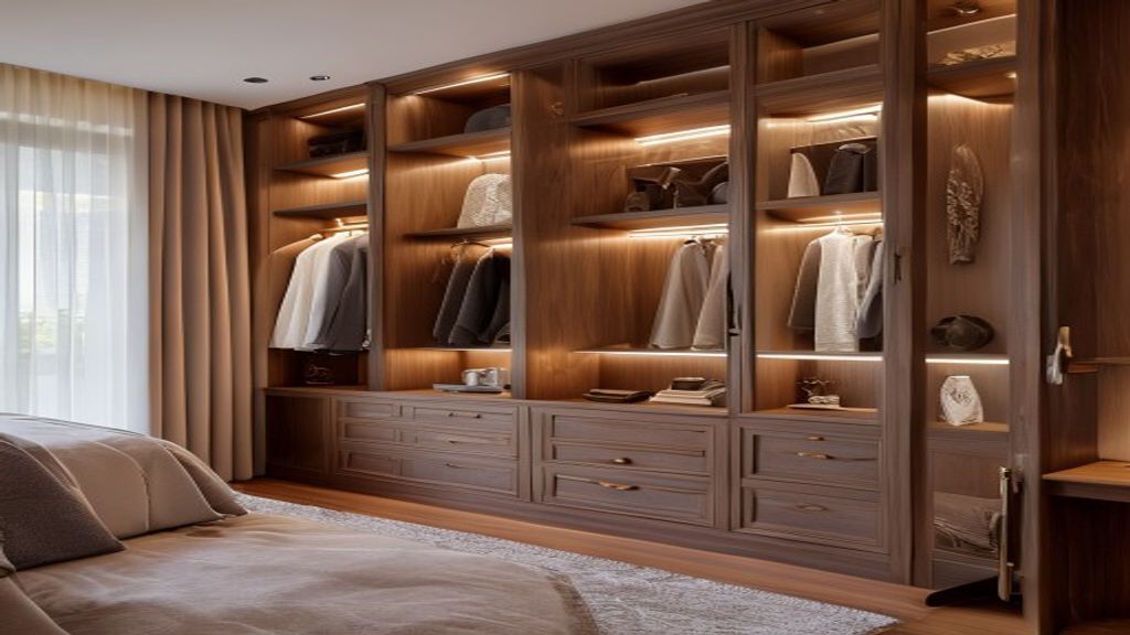 Elegant custom built‑in wardrobes from Source perfect for luxury master bedroom organization