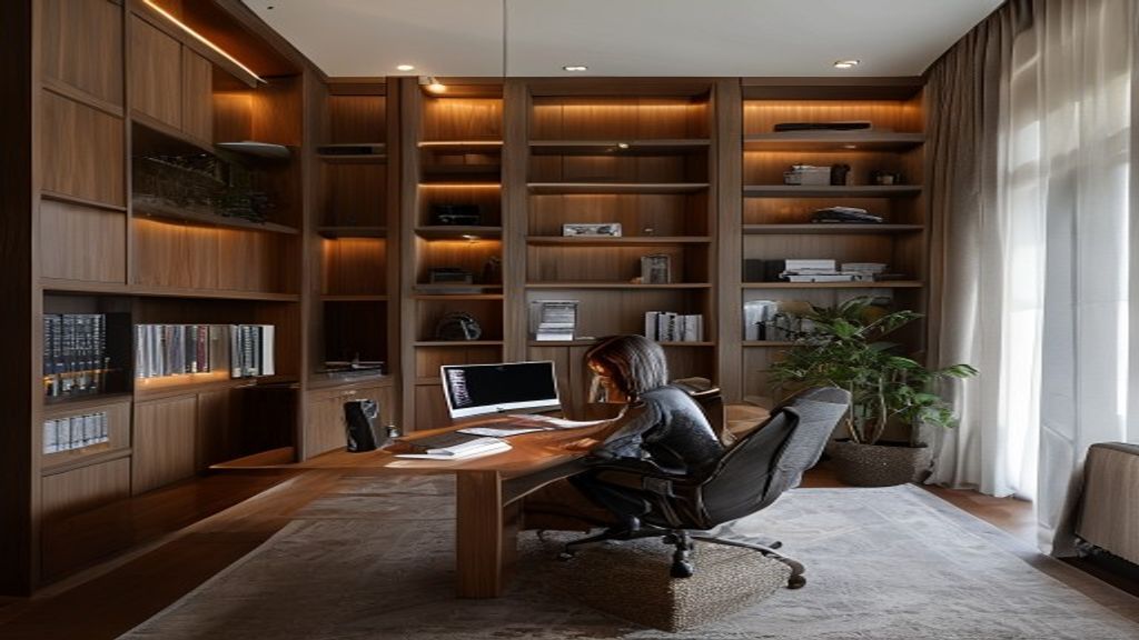 Elegant custom-built wardrobe by Source enhancing a luxury master bedroom with sleek wood finishes